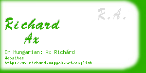 richard ax business card